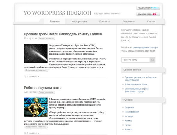 WordPress тема Voidy